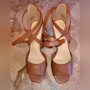 Shoe Dazzle Size 9.5 Brown Strappy 5" Heels Stilettos New